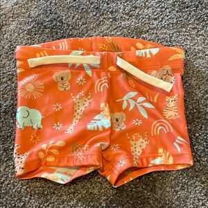 H&M Orange Baby Boy Swim Trunks with Animal Print